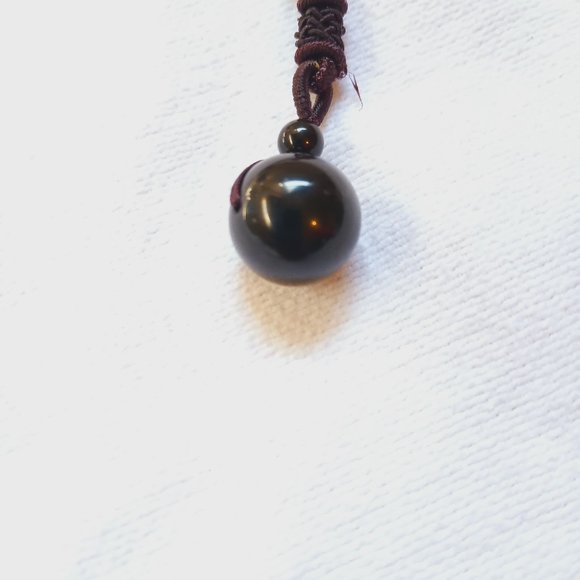 Unisex Beautiful Golden sheen Obsidian string pendant - Picture 1 of 11